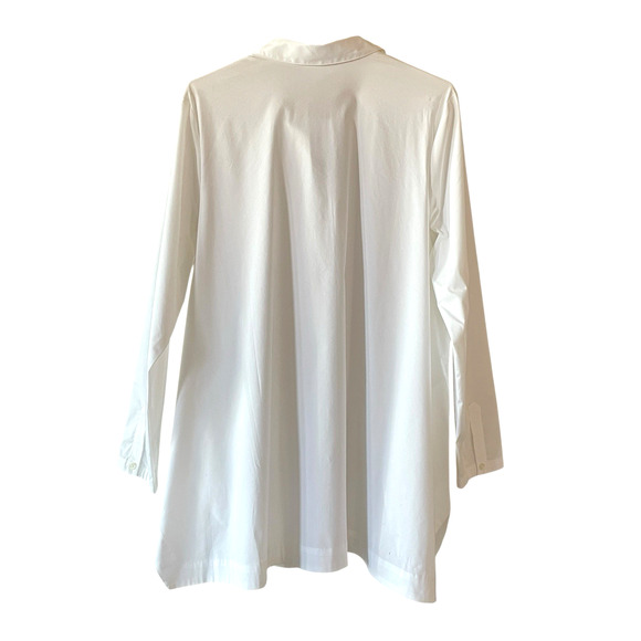 NWT J.JILL White Shirt Collection Size Large Long Sleeve Button-Up Oversized Top - Picture 4 of 9